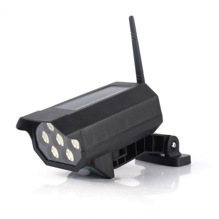 LED Maketa bezpečnostní kamery se senzorem a se solárním panelem LED/5W/5,5V 800 mAh IP65 + dálkové ovládání