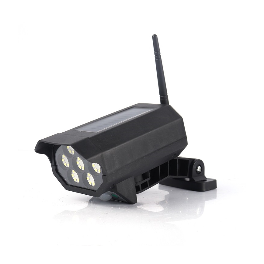 LED Maketa bezpečnostní kamery se senzorem a se solárním panelem LED/5W/5,5V 800 mAh IP65 + dálkové ovládání