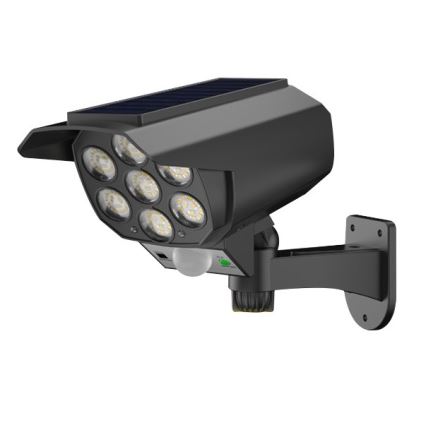 LED Maketa bezpečnostní kamery se senzorem a se solárním panelem LED/5W/5,5V 800 mAh IP65 + dálkové ovládání