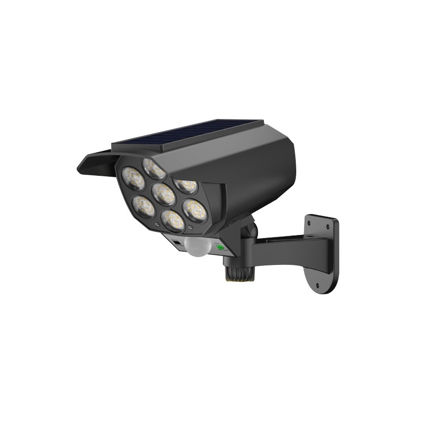 LED Maketa bezpečnostní kamery se senzorem a se solárním panelem LED/5W/5,5V 800 mAh IP65 + dálkové ovládání