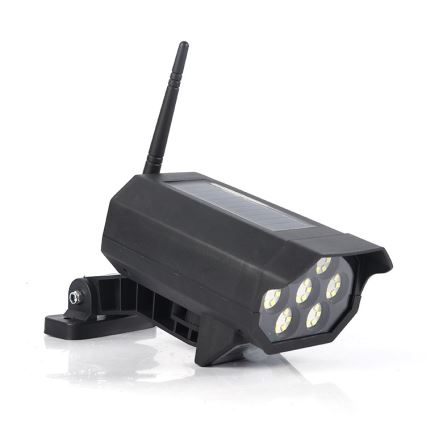 LED Maketa bezpečnostní kamery se senzorem a se solárním panelem LED/5W/5,5V 800 mAh IP65 + dálkové ovládání