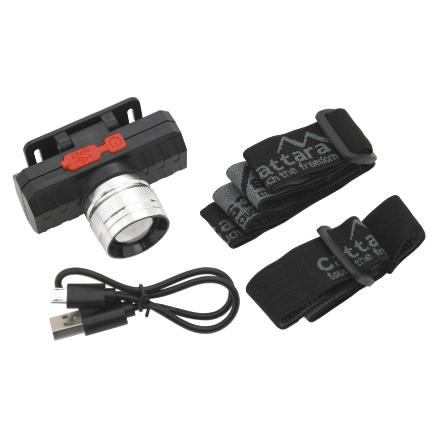LED Nabíjecí čelovka LED/3W/3,7V 1200 mAh černá