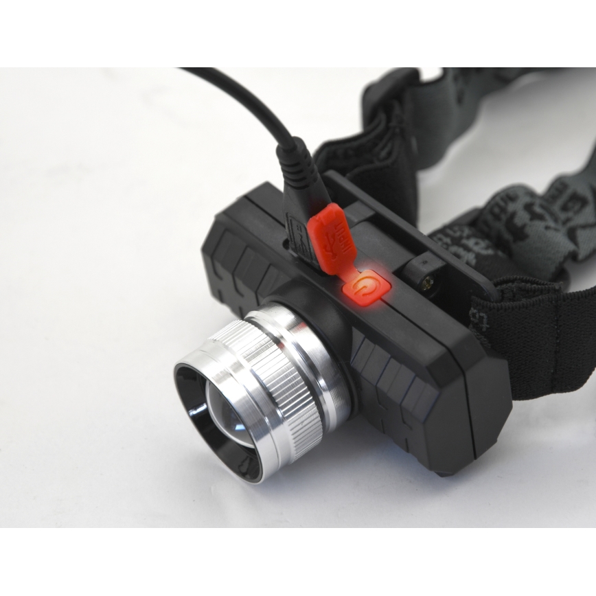 LED Nabíjecí čelovka LED/3W/3,7V 1200 mAh černá