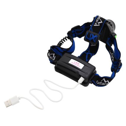 LED Nabíjecí čelovka LED/6W/7,4V 5600 mAh IP44 černá/modrá
