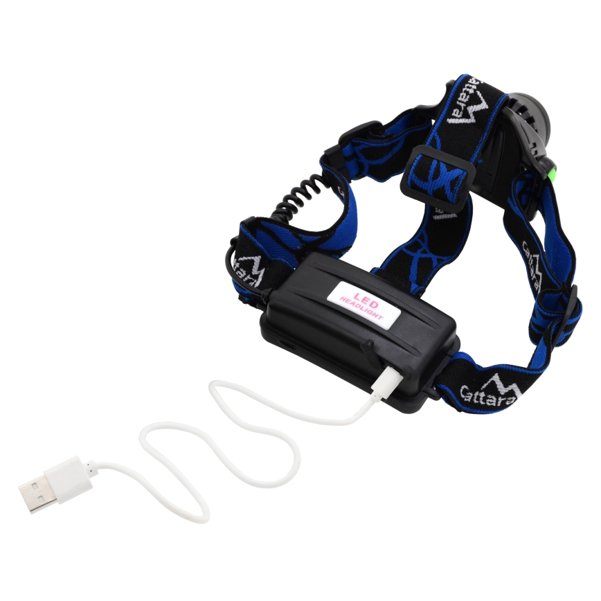LED Nabíjecí čelovka LED/6W/7,4V 5600 mAh IP44 černá/modrá
