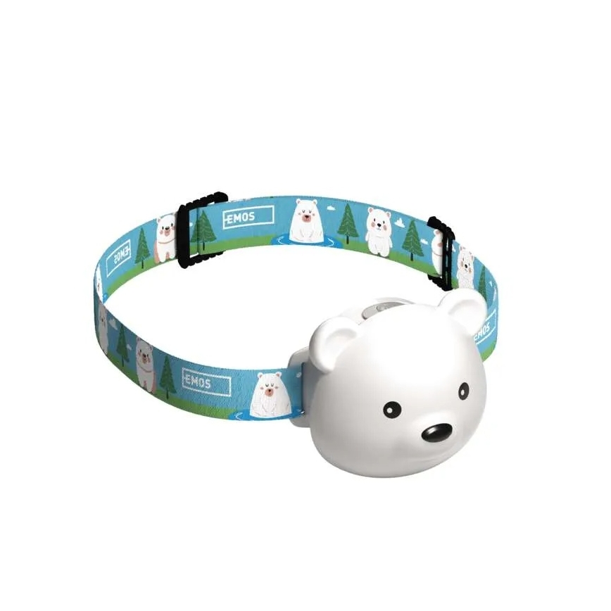 LED Nabíjecí čelovka LED/USB 500 mAh medvěd