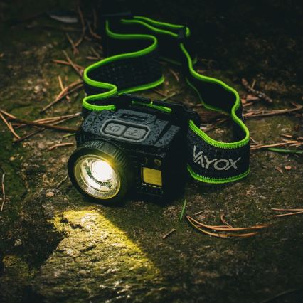 LED Stmívatelná nabíjecí čelovka se senzorem a červeným světlem LED/6W/5V/3xAAA IP66 500 lm 1200 mAh
