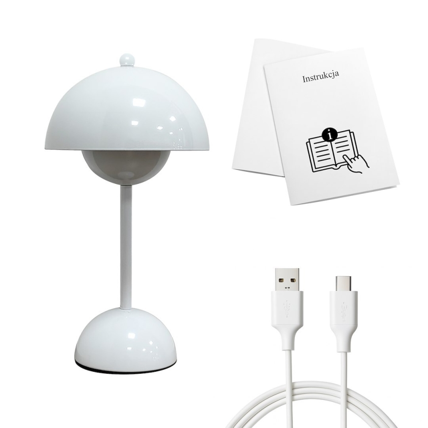 LED Nabíjecí dotyková stolní lampa COSTA LED/3W/5V 2400 mAh 3000-6000K bílá