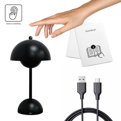 LED Nabíjecí dotyková stolní lampa COSTA LED/3W/5V 2400 mAh 3000-6000K černá