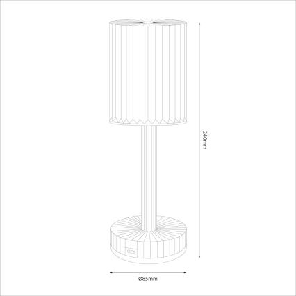 LED Nabíjecí dotyková stolní lampa SIMPLE LED/1W/5V 2400 mAh 3000-6000K čirá