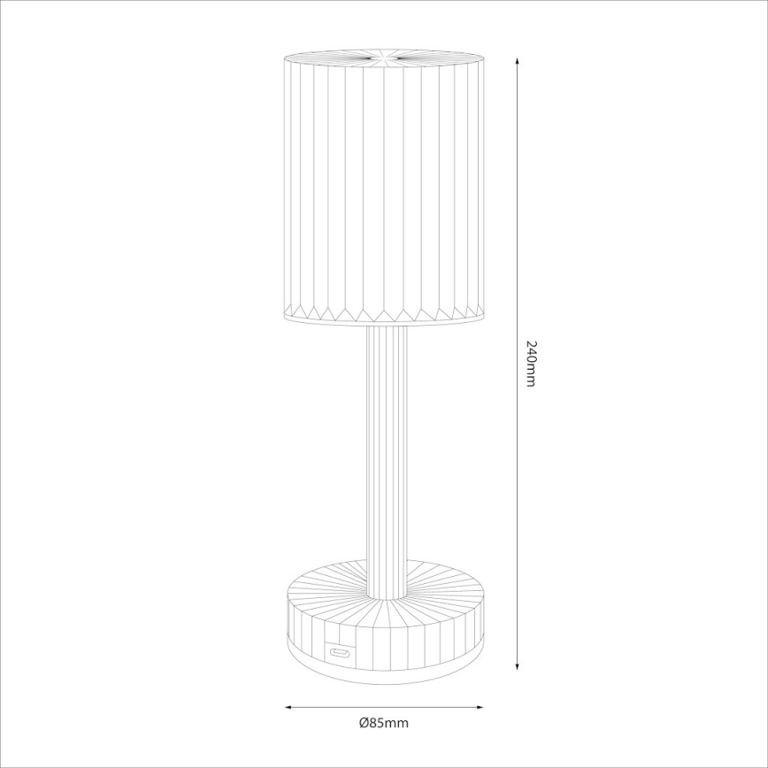 LED Nabíjecí dotyková stolní lampa SIMPLE LED/1W/5V 2400 mAh 3000-6000K čirá