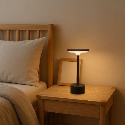 LED Nabíjecí dotyková stolní lampa TAVOLO LED/2,5W/5V 2400 mAh 3000-6000K černá