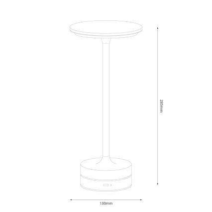 LED Nabíjecí dotyková stolní lampa TAVOLO LED/2,5W/5V 2400 mAh 3000-6000K černá