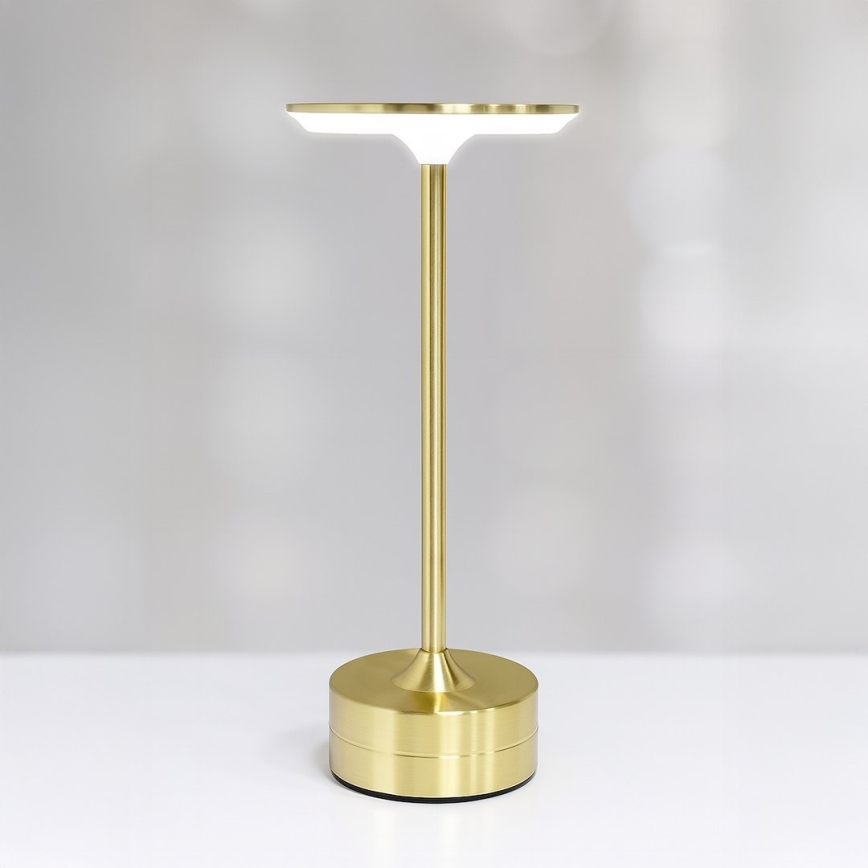 LED Nabíjecí dotyková stolní lampa TAVOLO LED/2,5W/5V 2400 mAh 3000-6000K zlatá