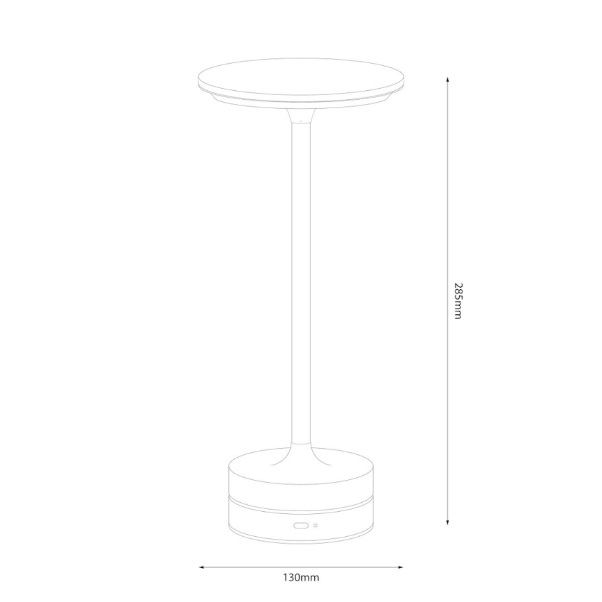 LED Nabíjecí dotyková stolní lampa TAVOLO LED/2,5W/5V 2400 mAh 3000-6000K zlatá