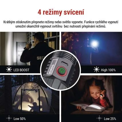 LED nabíjecí kovová svítilna LED/5V 3000 lm 5000 mAh IP43