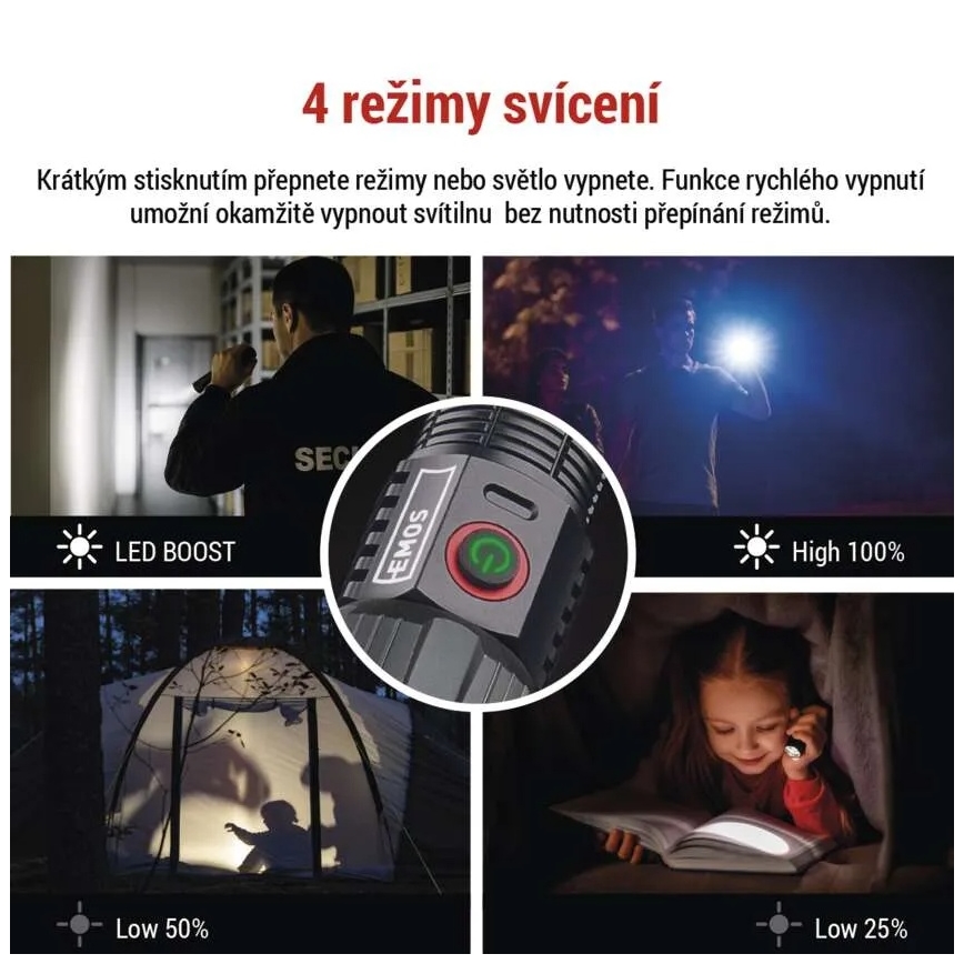 LED nabíjecí kovová svítilna LED/5V 3000 lm 5000 mAh IP43