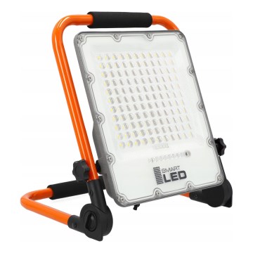 LED Nabíjecí reflektor se stojanem LED/100W/3,2V 5000K 5000 mAh IP65 oranžová