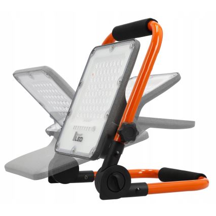 LED Nabíjecí reflektor se stojanem LED/100W/3,2V 5000K 5000 mAh IP65 oranžová
