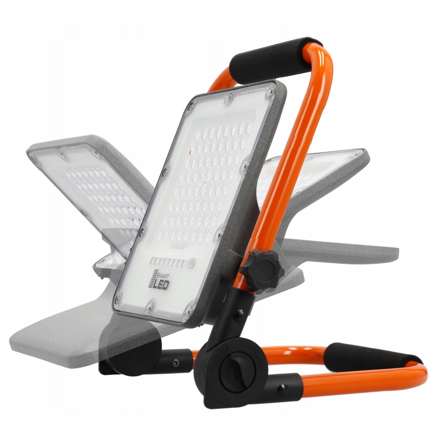 LED Nabíjecí reflektor se stojanem LED/100W/3,2V 5000K 5000 mAh IP65 oranžová