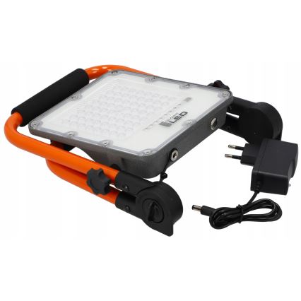 LED Nabíjecí reflektor se stojanem LED/100W/3,2V 5000K 5000 mAh IP65 oranžová