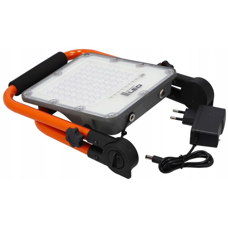 LED Nabíjecí reflektor se stojanem LED/100W/3,2V 5000K 5000 mAh IP65 oranžová