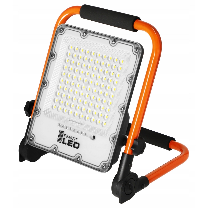 LED Nabíjecí reflektor se stojanem LED/50W/3,2V 4500K 10000 mAh IP65 oranžová