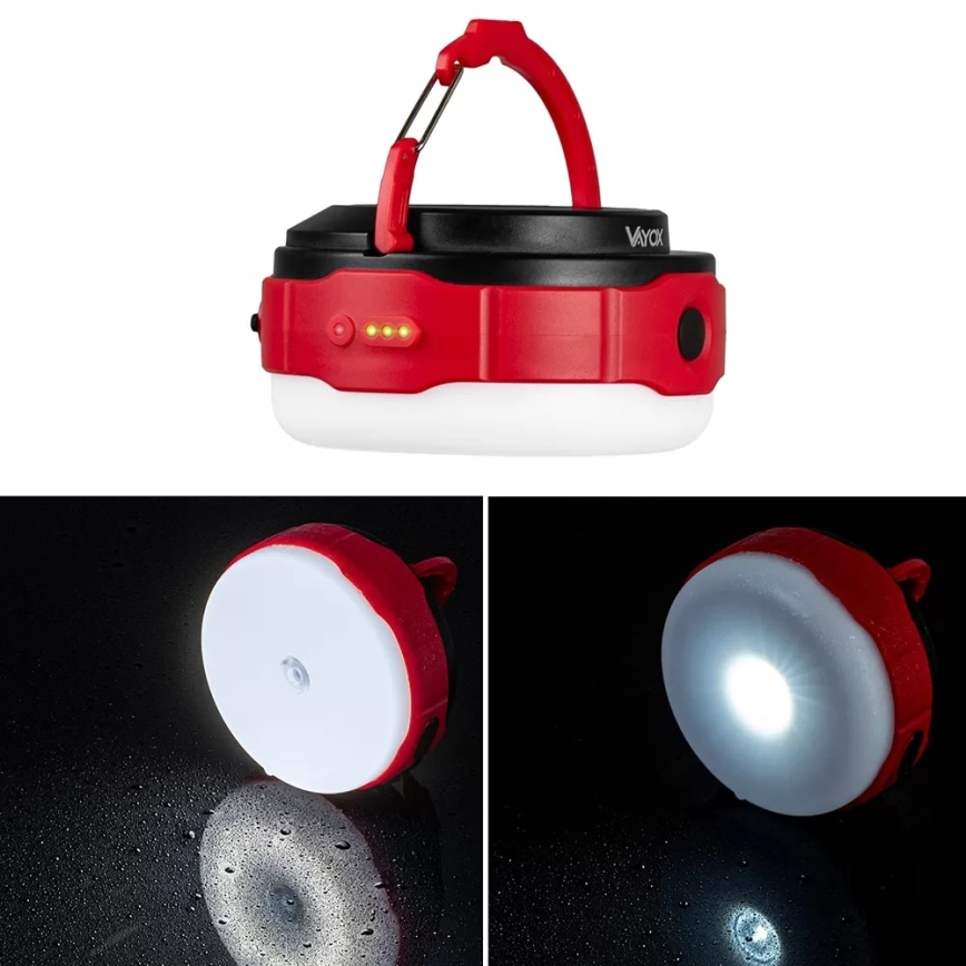 LED Stmívatelná nabíjecí solární svítilna s funkcí powerbanky LED/3W/5V 3000/4000/6500K IPX6 500 lm 2000 mAh