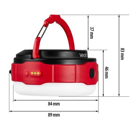 LED Stmívatelná nabíjecí solární svítilna s funkcí powerbanky LED/3W/5V 3000/4000/6500K IPX6 500 lm 2000 mAh
