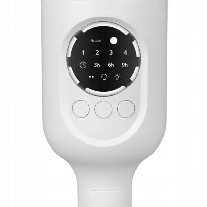 LED Nabíjecí stojanový ventilátor s LED osvětlením LED/4,8W/5V USB 7200 mAh bílá + dálkové ovládání