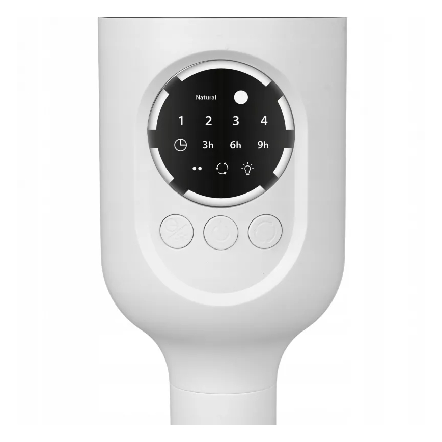 LED Nabíjecí stojanový ventilátor s LED osvětlením LED/4,8W/5V USB 7200 mAh bílá + dálkové ovládání