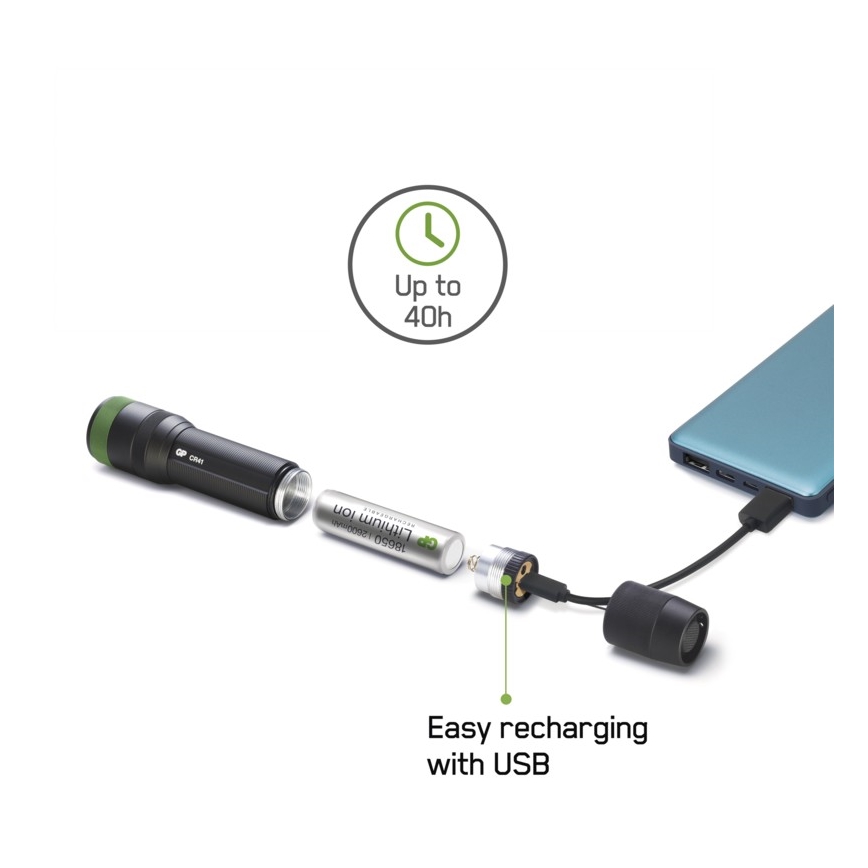 LED nabíjecí svítilna GP DISCOVERY CR41 LED/Li-lon 3,7V IPX7
