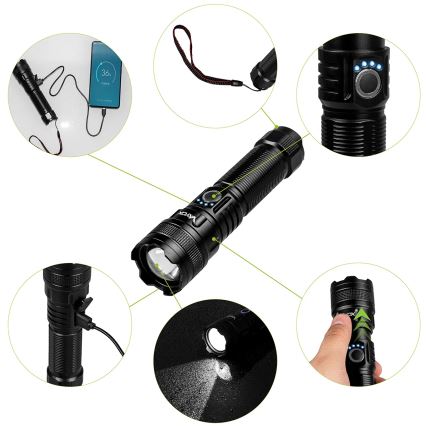 LED Stmívatelná nabíjecí svítilna s funkcí powerbanky LED/10W/5V IPX4 600 lm 2000 mAh