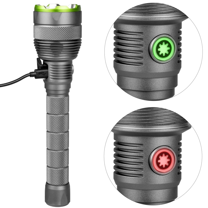 LED Stmívatelná nabíjecí svítilna s funkcí powerbanky LED/5V IPX7 10000 lm 2600 mAh