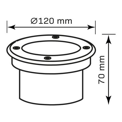 LED Nájezdové svítidlo MIVO LED/3W/230V pr. 12 cm IP67 matný chrom