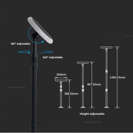 LED Nastavitelná solární lampa GARDEN LED/8W/5V 60-129 cm 4000K IP65 2000 mAh