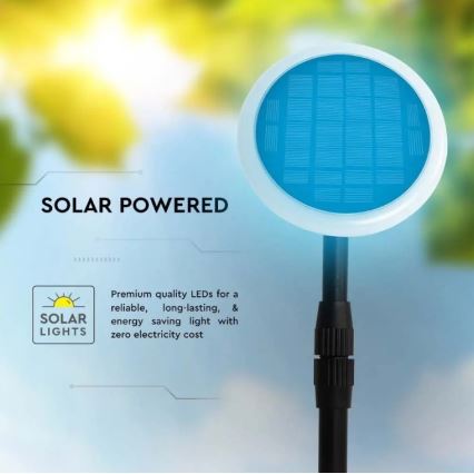 LED Nastavitelná solární lampa GARDEN LED/8W/5V 60-129 cm 4000K IP65 2000 mAh
