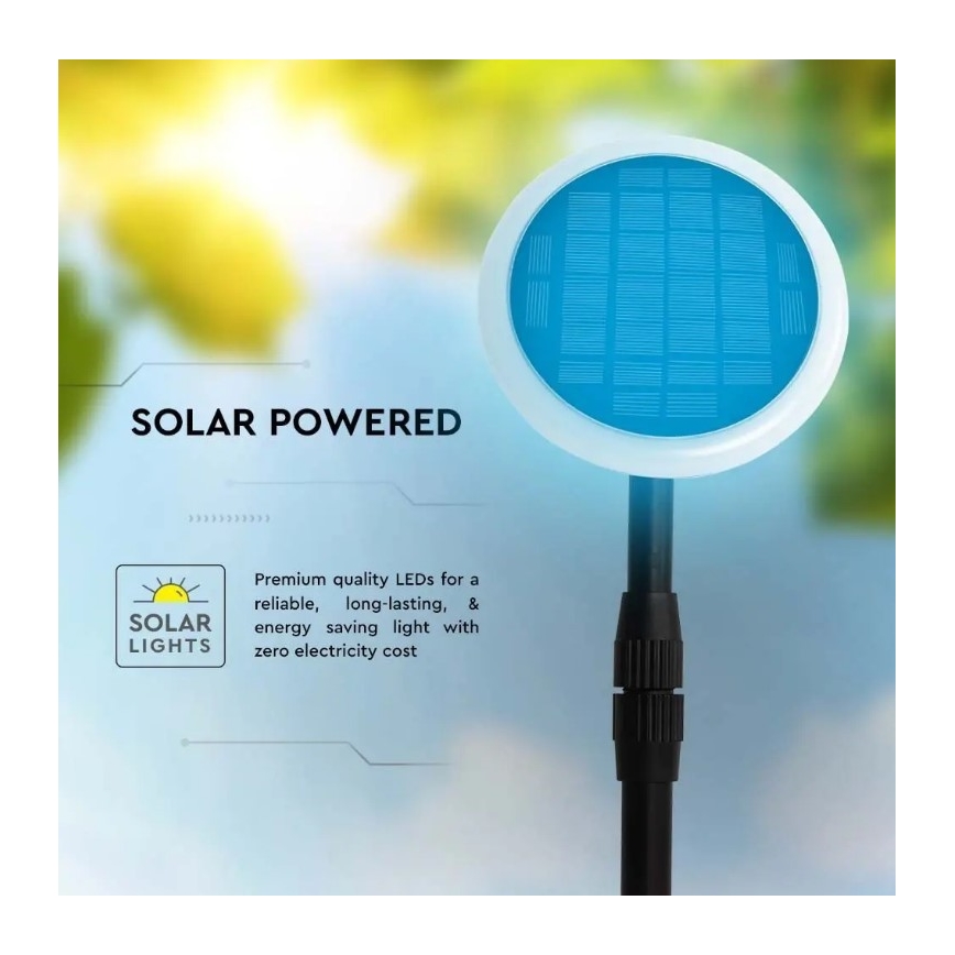 LED Nastavitelná solární lampa GARDEN LED/8W/5V 60-129 cm 4000K IP65 2000 mAh
