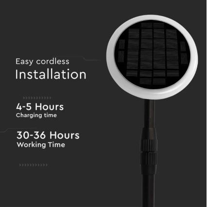 LED Nastavitelná solární lampa GARDEN LED/8W/5V 60-129 cm 4000K IP65 2000 mAh