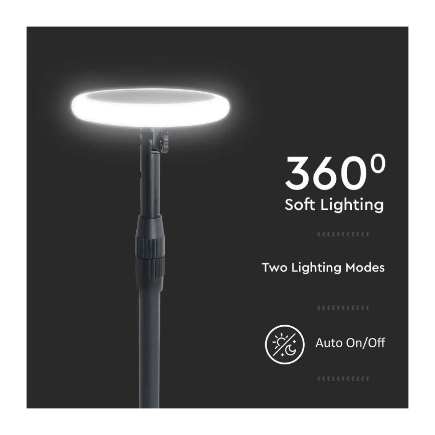 LED Nastavitelná solární lampa GARDEN LED/8W/5V 60-129 cm 4000K IP65 2000 mAh
