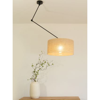 LED Nastavitelný lustr na tyči GORTA 1xE27/60W/230V juta