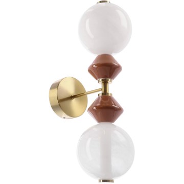 LED Nástěnná lampa FLORES 2xLED/5W/230V zlatá/hnědá