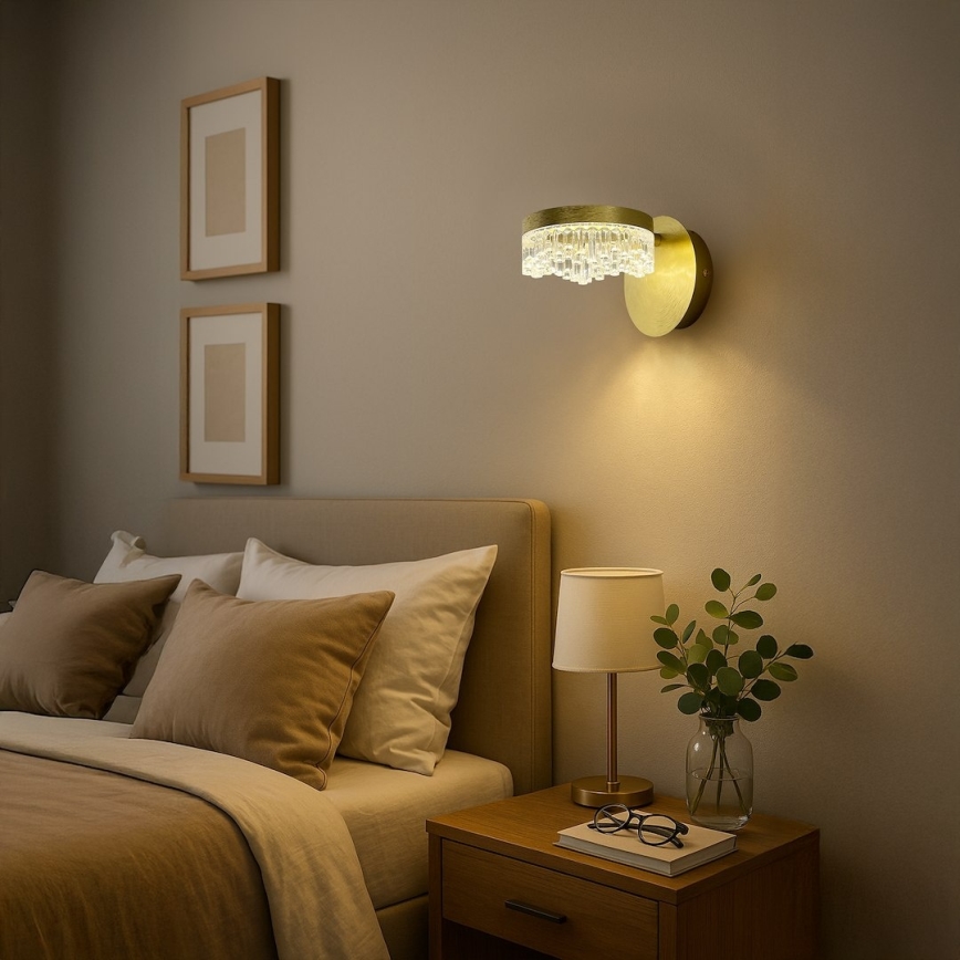 LED Nástěnná lampa LED/4W/230V zlatá