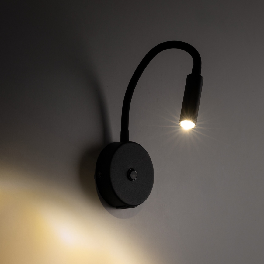 LED Nástěnná lampa s USB portem LAGOS 1xG9/3W/5V 4000K černá