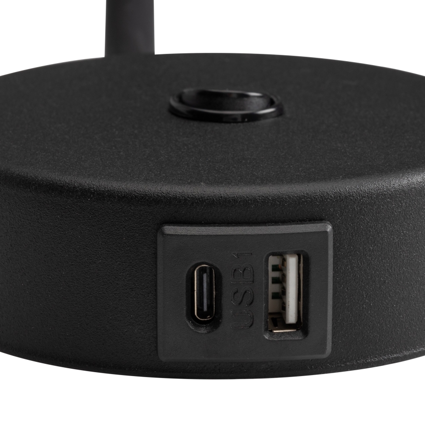 LED Nástěnná lampa s USB portem LAGOS 1xG9/3W/5V 4000K černá
