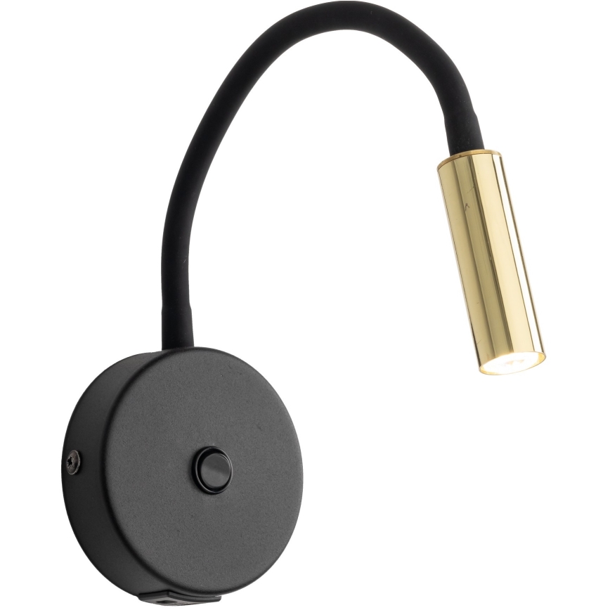 LED Nástěnná lampa s USB portem LAGOS 1xG9/3W/5V 4000K černá/zlatá