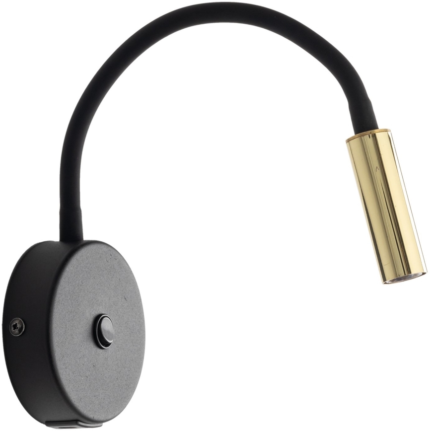LED Nástěnná lampa s USB portem LAGOS 1xG9/3W/5V 4000K černá/zlatá