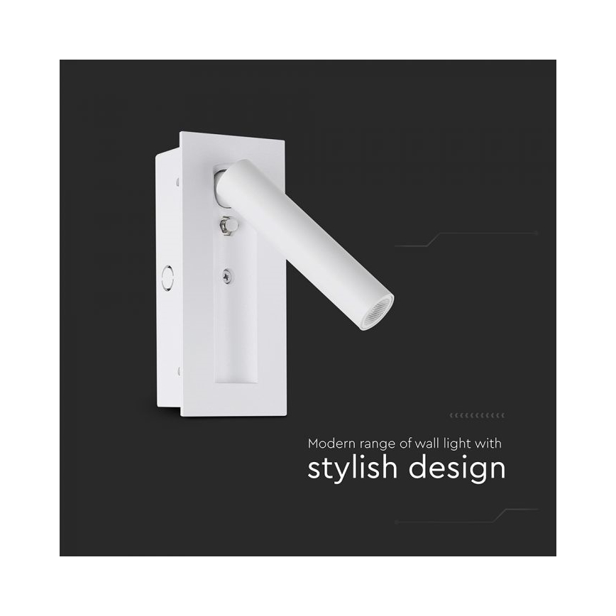 LED Nástěnné bodové svítidlo LED/2W/230V 3000K bílá