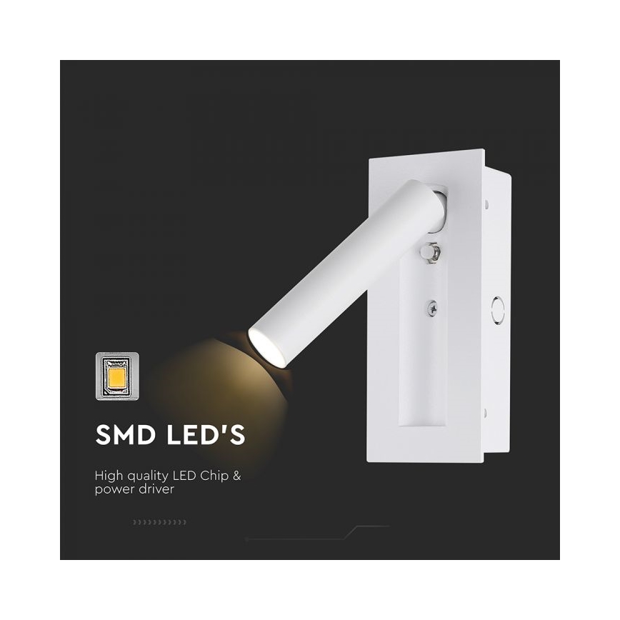 LED Nástěnné bodové svítidlo LED/2W/230V 3000K bílá