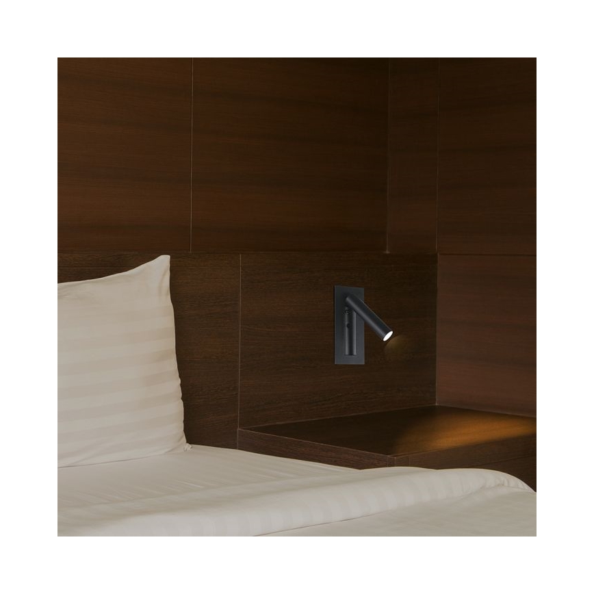 LED Nástěnné bodové svítidlo LED/2W/230V 3000K černá